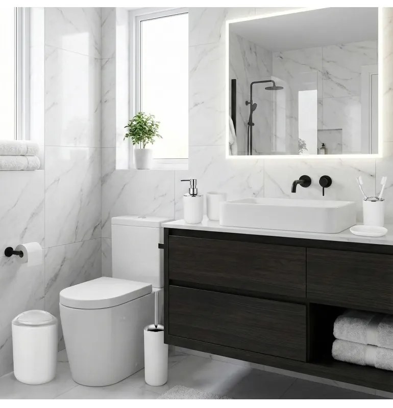 Súprava doplnkov do kúpeľne Levi biela EMI