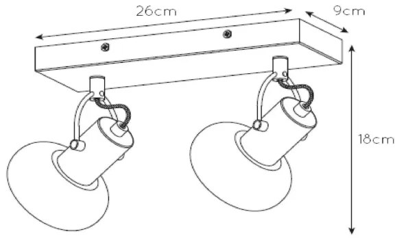 Lucide 17993/02/30 - Bodové svietidlo MADEE 2xE14/25W/230V
