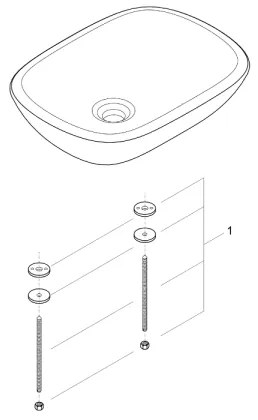 GROHE 39216000 - Umývadlo na dosku EUROSTYLE 500 × 380 mm keramika/biela