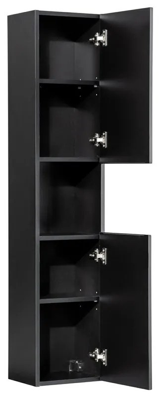 Vysoká kúpeľňová skrinka Nova Black D 80-03-2D čierna