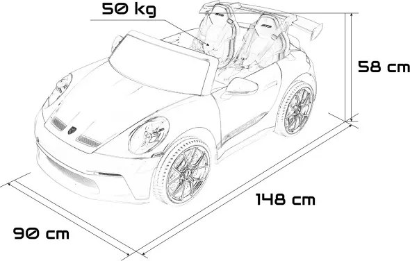 Elektrické autíčko Porsche 911 GT3 STRONG MP4 biele