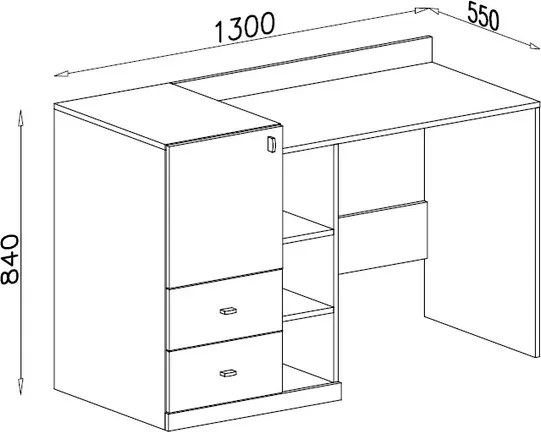 Písací stôl Tablo, šedá/enigma