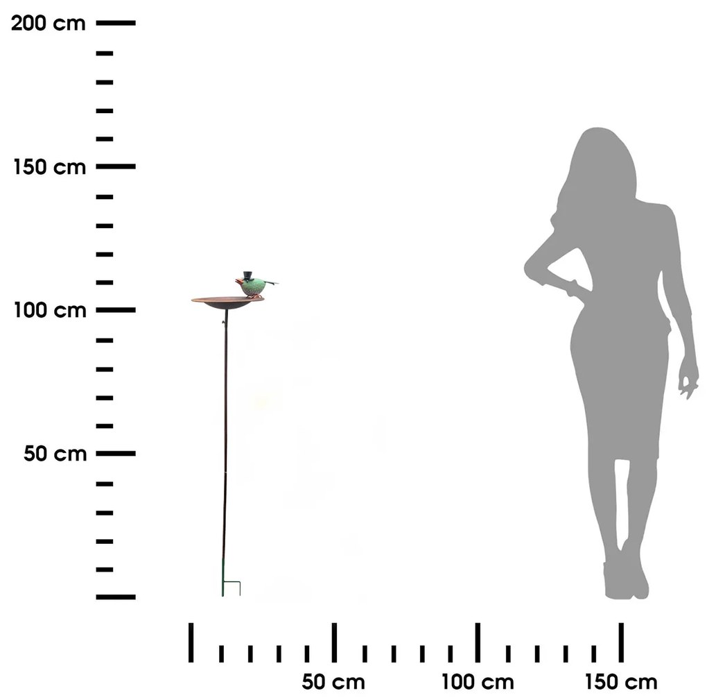 Zapichovacie napájadlo pre vtáky Keira, 114x30 cm, kov, viacfarebná