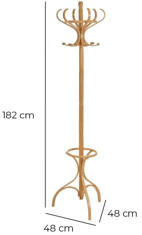 Vešiak z topoľového dreva v prírodnej farbe Thonet – Casa Selección