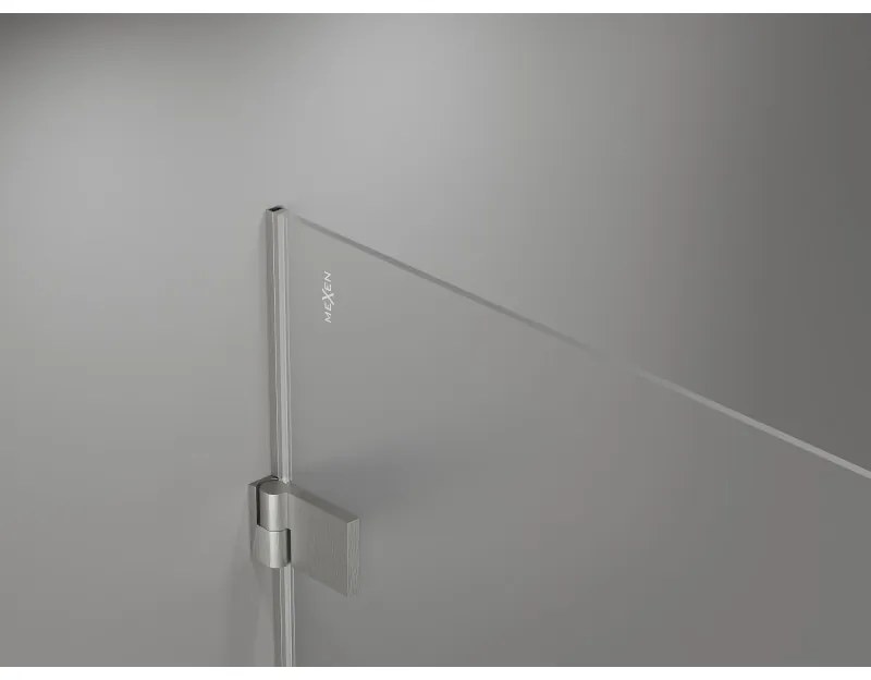 Mexen Lunar-B, výklopný sprchový kút ľavý 85 x 80 cm, 8mm číre sklo, oceľový profil, 832-085-080-97-00-L