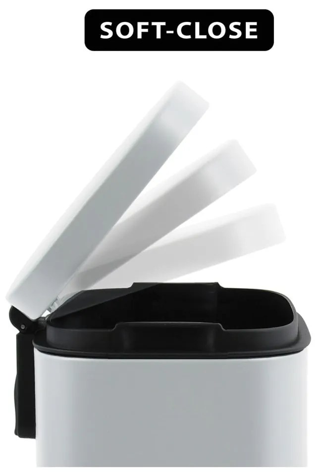 Matne biely nášľapný oceľový odpadkový kôš 50 l Akira – Spirella