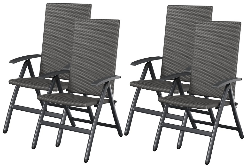 Livarno home Skladacie kreslo Valencia, sivé, 4 kusy  (800008978)