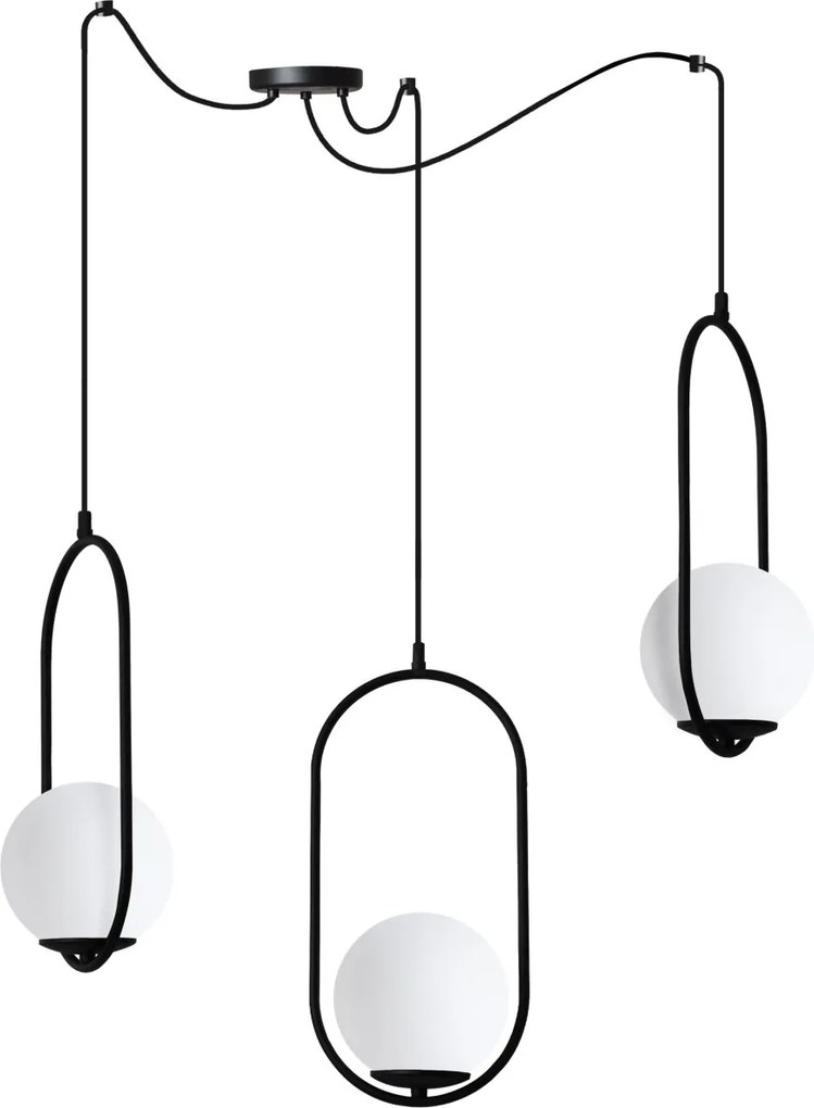 Závesné svietidlo Florence Spider, 3x biele sklenené tienidlo, b, U