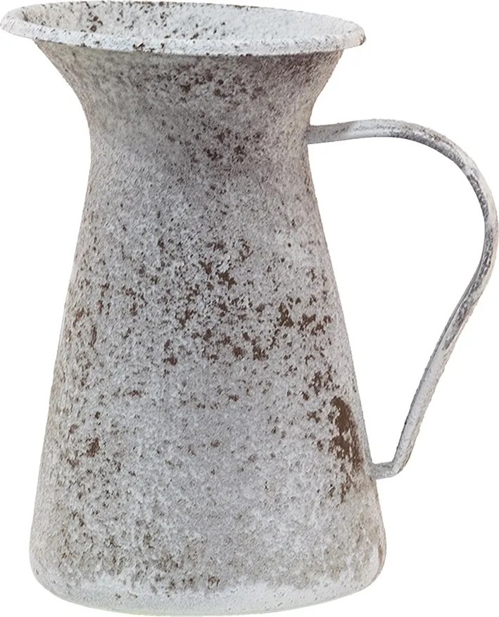 Šedý antik dekoratívny kovový džbánok - 12*12*20 cm