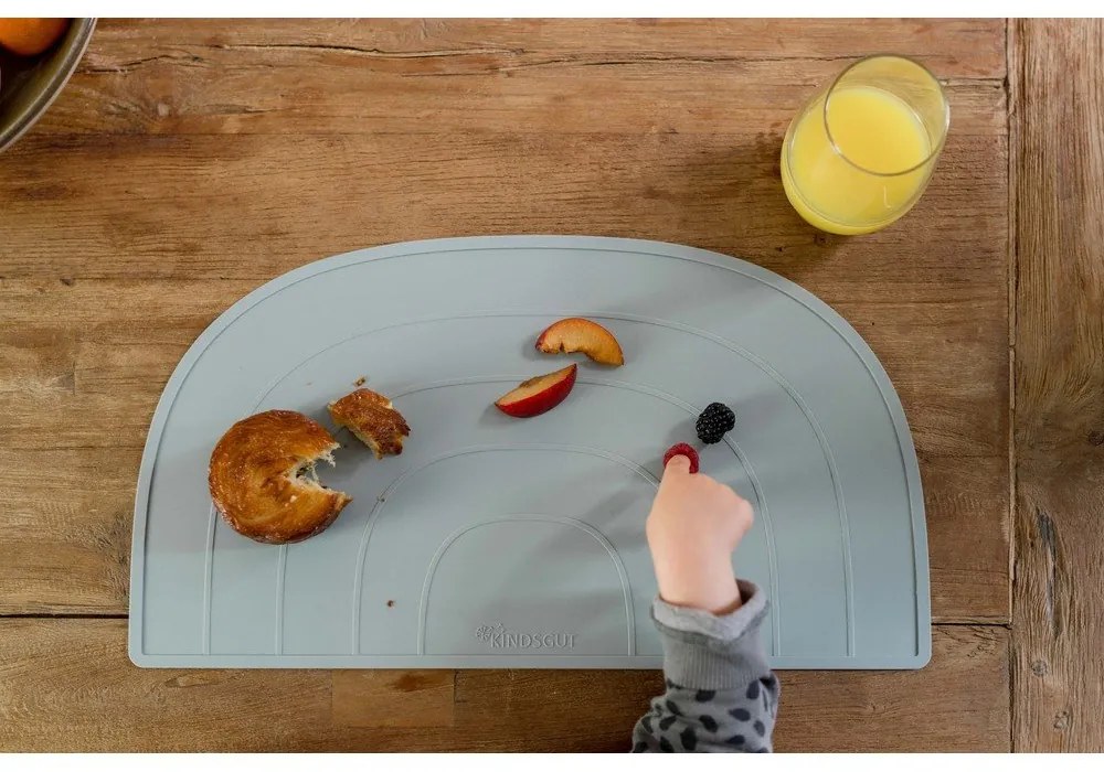 Modré silikónové prestieranie Kindsgut Rainbow, 47 x 26 cm