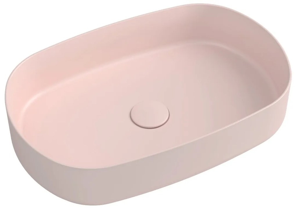 Sapho Sapho, INFINITY OVAL keramické umývadlo na dosku, 55x36 cm, matná ružová Salmon, 10NF65055-2S