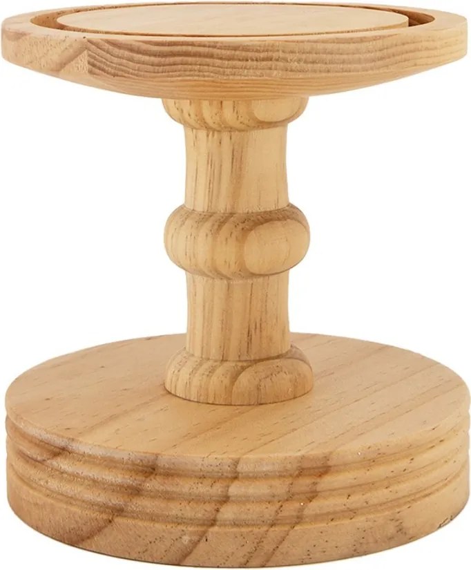 Prírodný drevený podnos so skleneným poklopom Ricco - Ø 14*34 cm