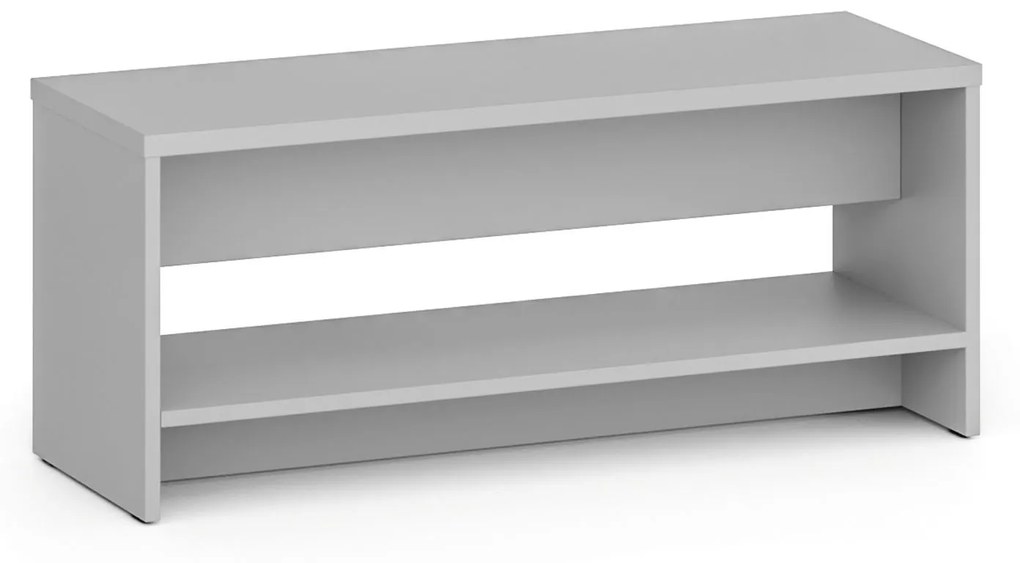 Šatníková lavica s policou na topánky, zosilnená, 1000 mm, sivá