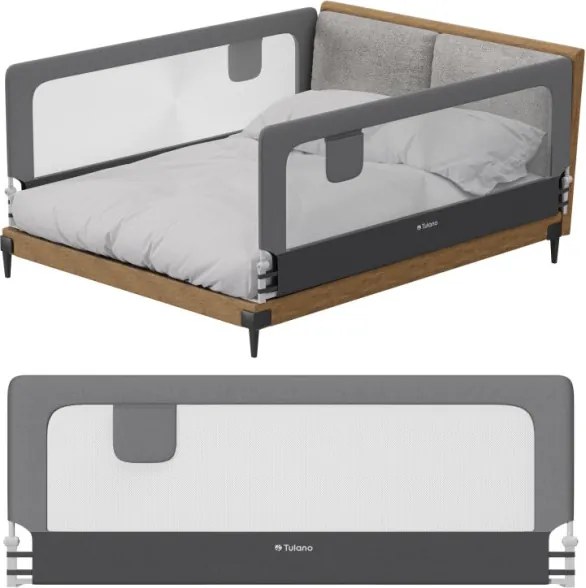 Bezpečnostná zábrana na posteľ Cover 30 sivá 200 cm