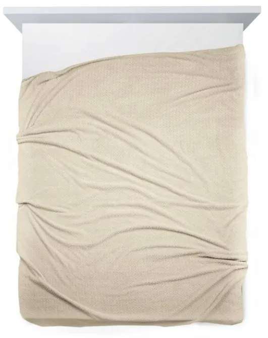 DECOREUM Klasická deka z vlákna príjemného na dotyk 170 cm x 210 cm béžová 100 % polyester Varianta: 367315 98875