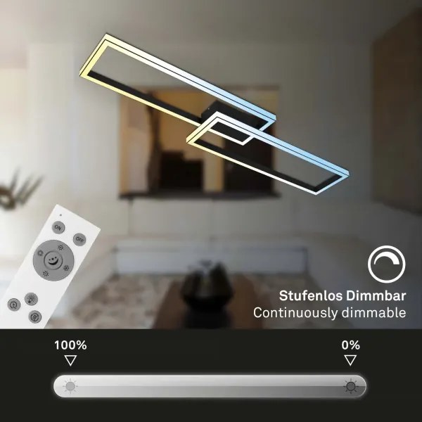 Briloner 3761015 - Stmievateľné LED stropné svietidlo LED/45W/230V 2700-6500K+DO čierne