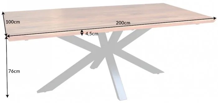 Dizajnový jedálenský stôl Fabrico II 200 cm Sheesham