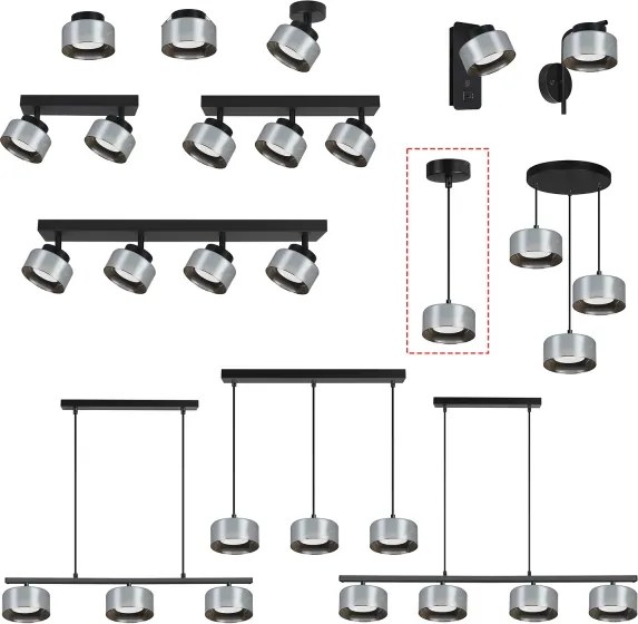 Brilagi - Luster na lanku AURA LUX 1xGX53/30W/230V čierna/dymová