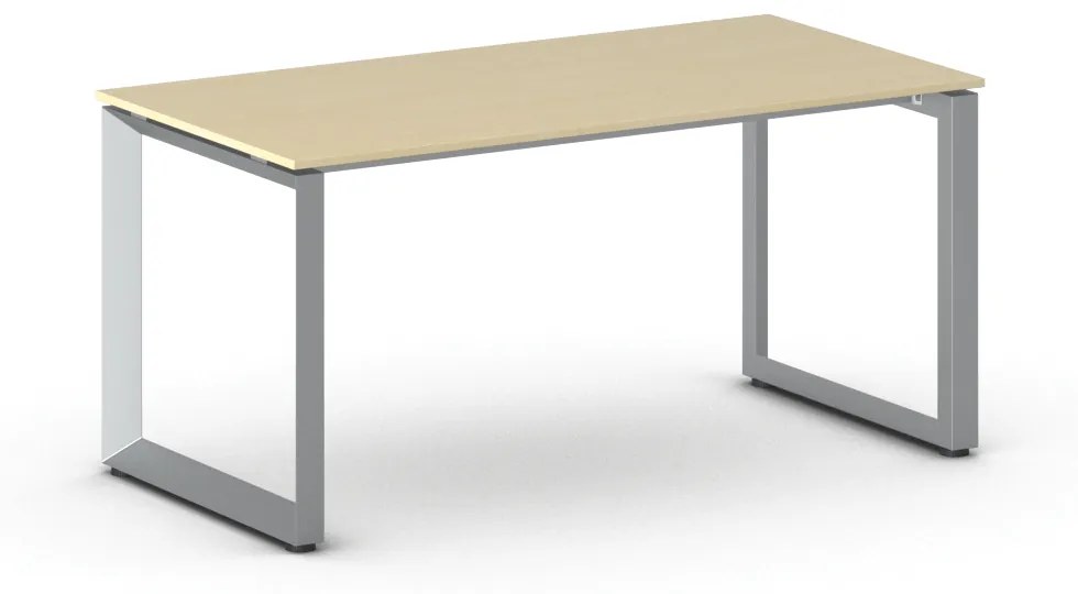 Kancelársky stôl PRIMO INSPIRE, sivostrieborná podnož, 1600 x 800 mm, breza
