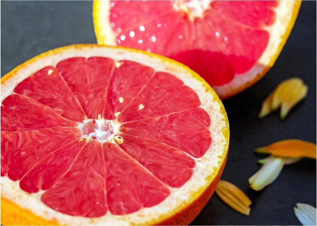 Sklenený obraz rozkrojených grapefruitov (70x50 cm)