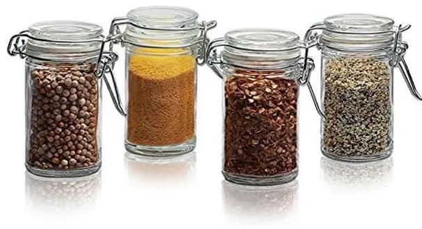 Zeller Present Korenica, sada 4ks sklenených koreničiek s hermetickým klipom HERMES