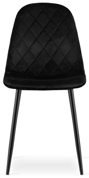 Set troch jedálenských stoličiek ASTI zamat čierne (čierne nohy) (3ks)