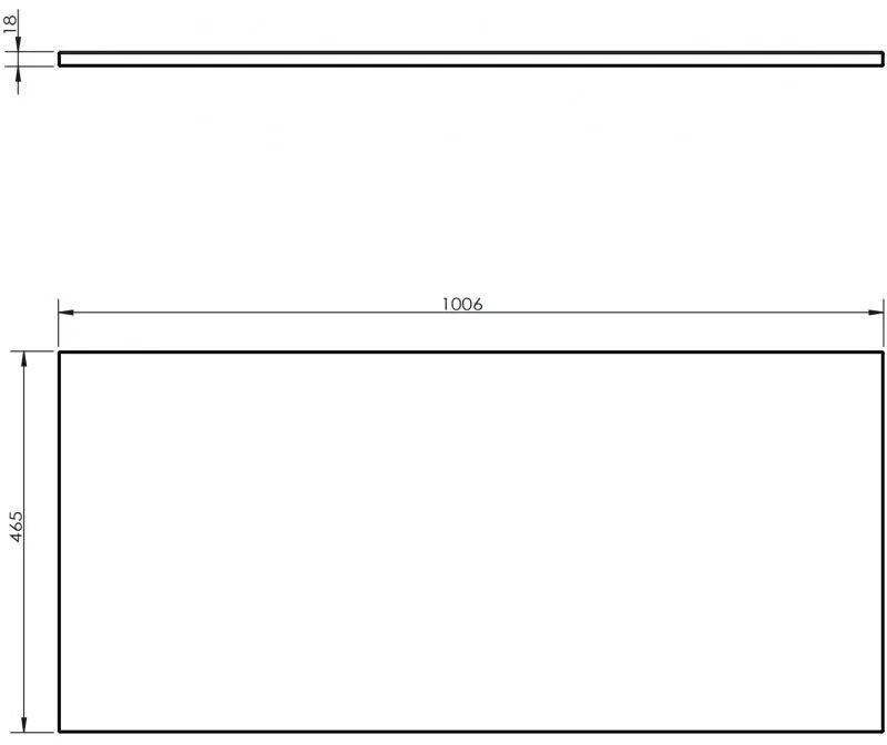 Mexen Uni, pracovná doska 100 cm, grafitová matná, 91AXX-1004-464-18-66