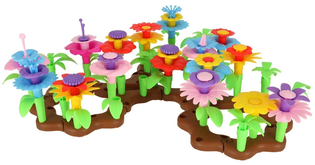 KIK Kreatívna stavebnica Kvetinová záhrada 104 dielov – plastové bloky pre deti 3+