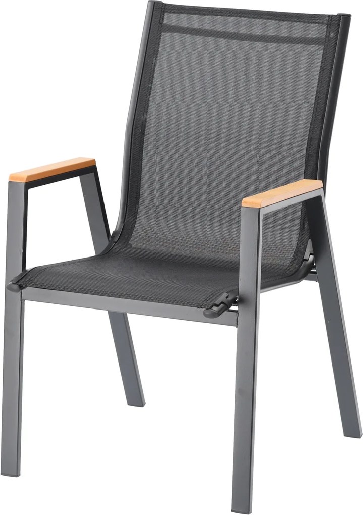 Garden Line POLYWOOD OCELOVÁ ZÁHRADNÁ STOLIČKA 61 x 56 x 90 CM ČIERNA