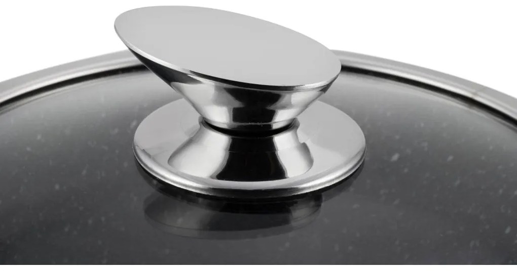 Čierna lesklá sada hrncov - 12 kusov