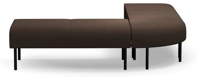 Rohová pohovka bez operadla VARIETY, vonkajší oblúk, látka Blues CSII, tmavohnedá