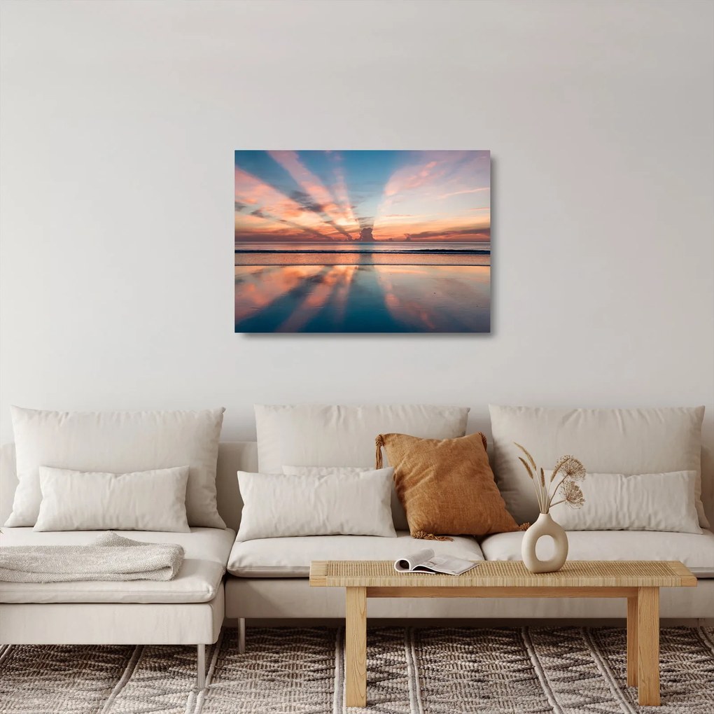 Sklenený obraz slnečných lúčov nad Daytonskú pláži (70x50 cm)