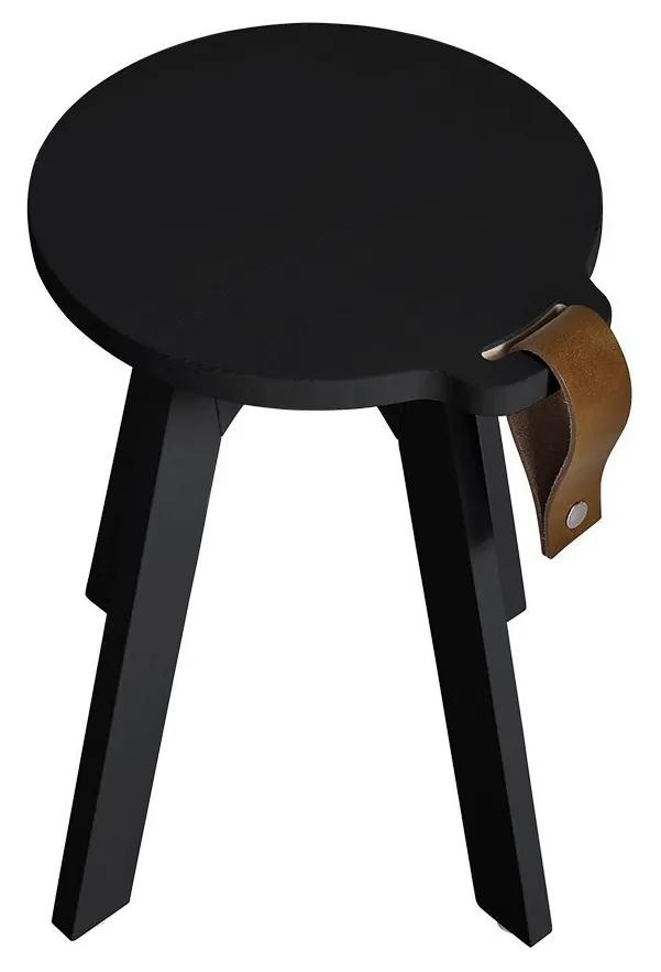 Čierne drevo Príručný stolík z borovicového dreva Country  40 × 40 × 45 cm KARUP DESIGN
