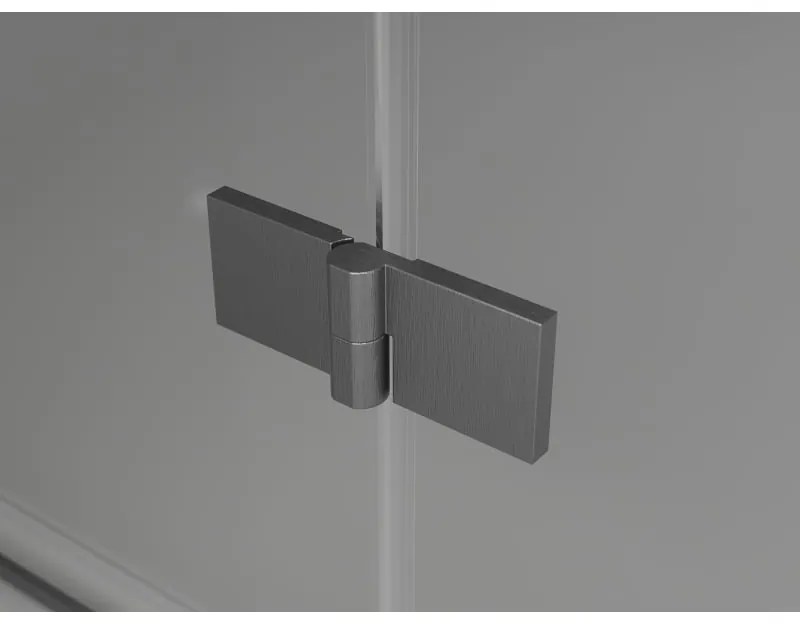 Mexen Lunar Duo, výklopný sprchový kút 80 x 80 cm, 8mm číre sklo, profil grafit brúsený, 834-080L-080P-66-00