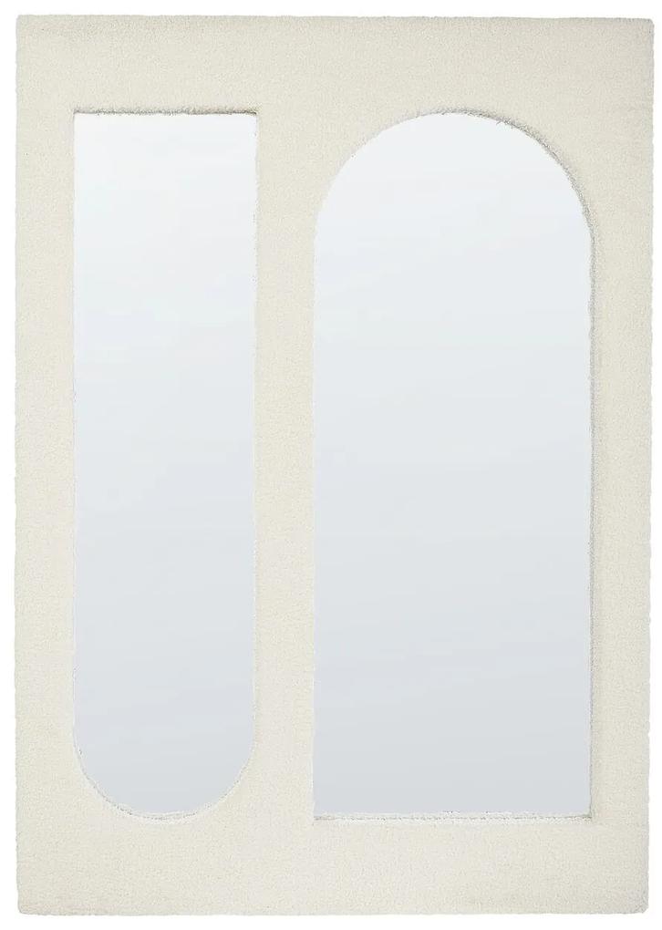 Buklé nástenné zrkadlo 70 x 100 cm krémová biela MARCIGNY Beliani