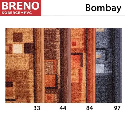 Koberce Breno Behúň BOMBAY 97, šíře role 67 cm, sivá, viacfarebná