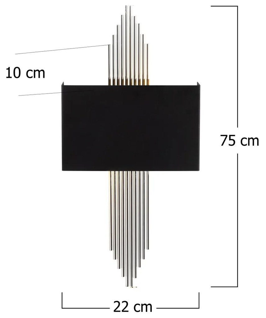 Nástenné svietidlo Miko II čierna/strieborná