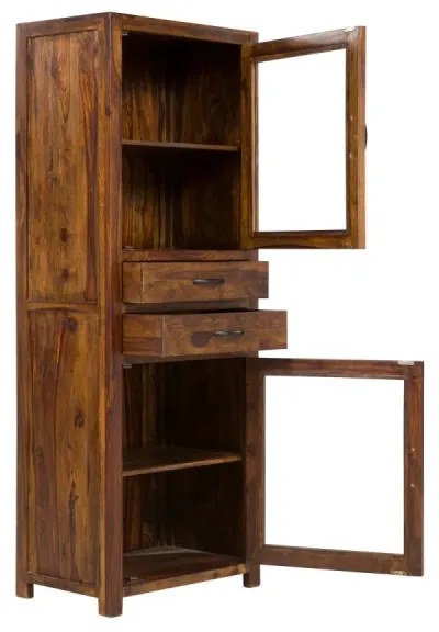 furniture-nabytek.cz - Masívna vitrína Palison dark z palisandra, lakovaná, hnedá