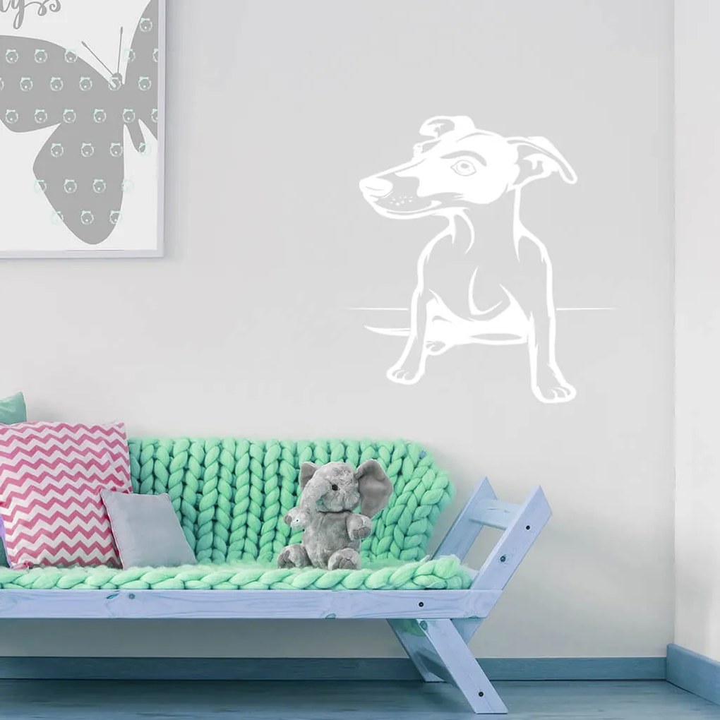 Veselá Stena Samolepka Pes Jack Russell Terrier Farba: oranžová, Veľkosť: 100 x 75 cm