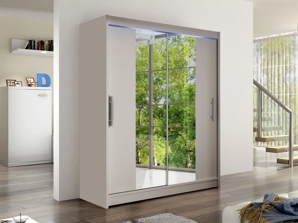 Skriňa Presto II, Farby: kašmír, Osvetlenie: osvetlenie LED RGB - farebné