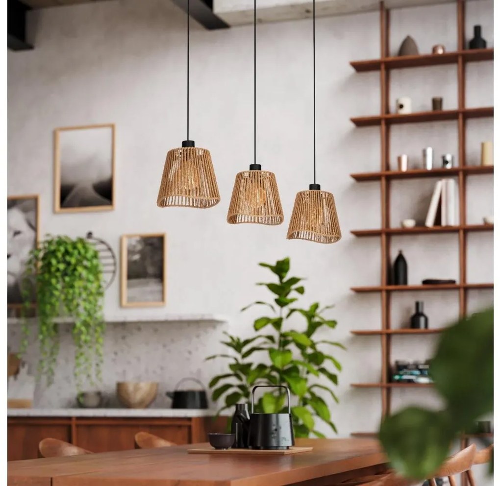 Eglo 44073 - Luster na lanku LAVISTER 3xE27/60W/230V hnedá