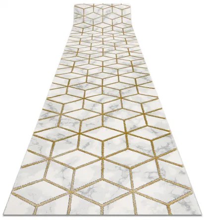 Behúň EMERALD exkluzívne 1014 glamour, štýlový kocka krém / zlato Veľkosť: 100 cm