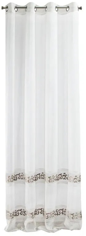 Biela záclona na krúžkoch ANNE 140x270 cm