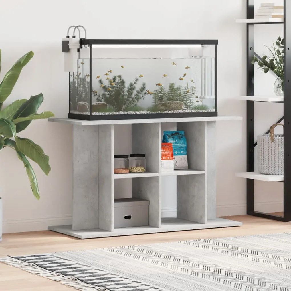 Stojan na akvárium betónový sivý 100x40x60 cm kompozitné drevo 833587