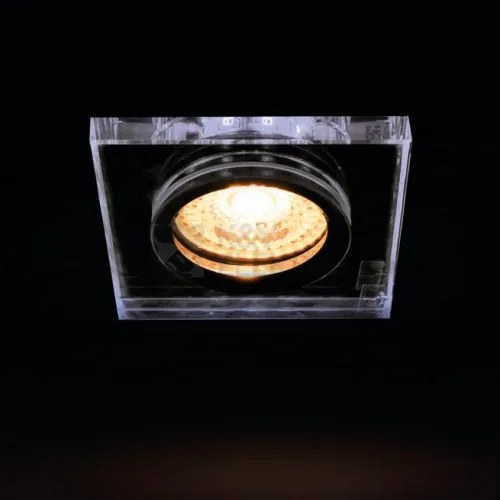 KANLUX Vstavané svetlo s LED pásikom VOLION, 1xGU10, 20W, 9x9cm, hranaté, žlté podsvietenie