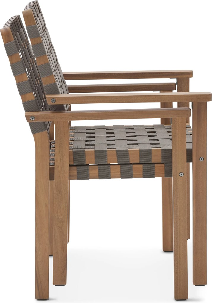 Stohovateľná záhradná stolička s pruhovaným výpletom