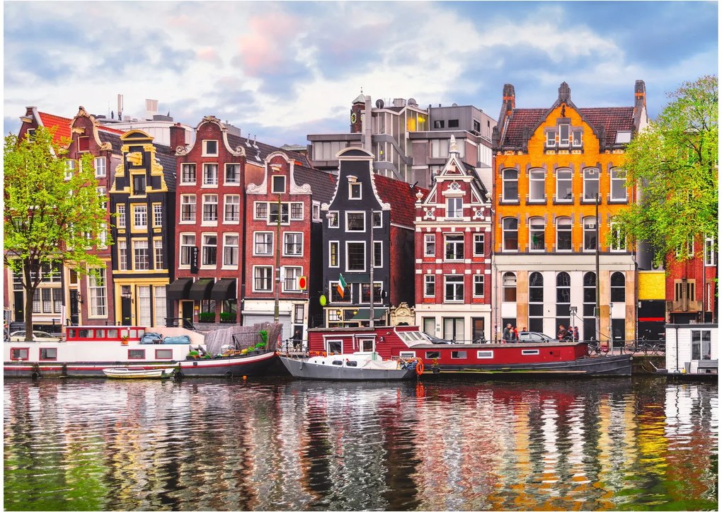 Sklenený obraz - Amsterdam, tanečné domy (70x50 cm)