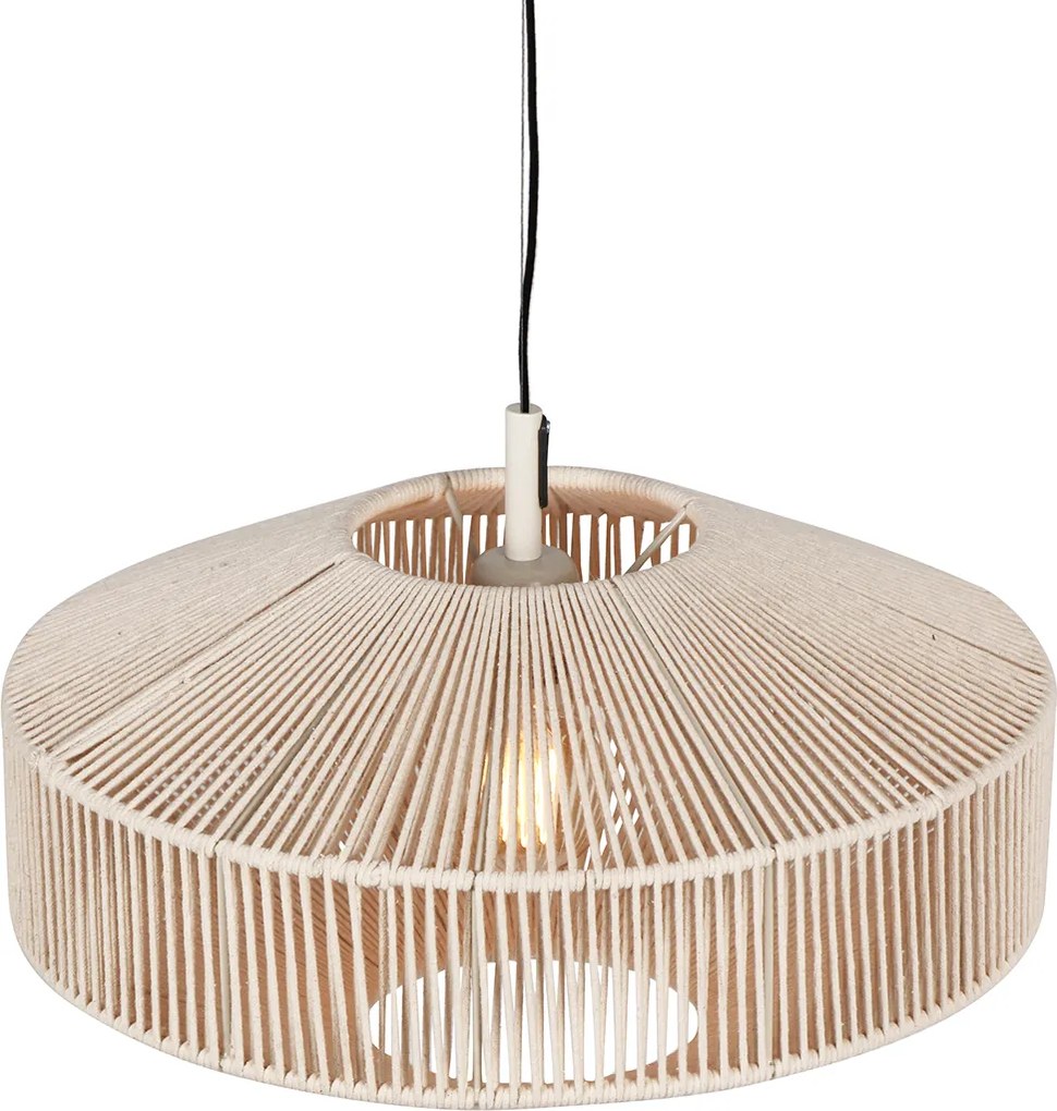 Japandi závesná lampa hnedé lano 46cm - Svea