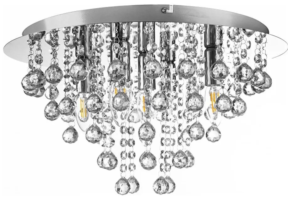 Globo 63040506 - Stropné svietidlo LONDON 5xE14/40W/230V pr. 46 cm lesklý chróm