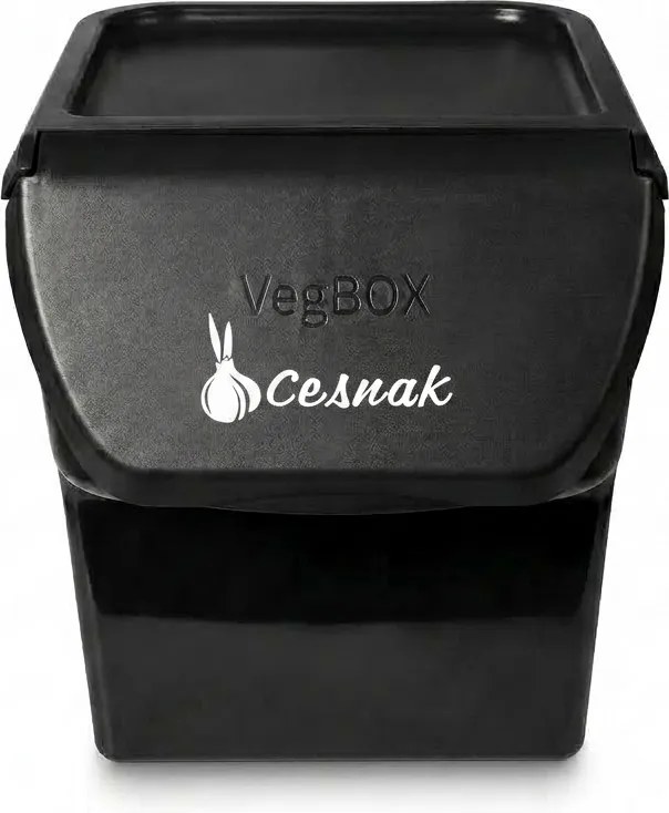 VILDE Úložný box na zemiaky a cibuľu s vetraním, VEGBOX čierny (14l - 5-8kg zemiakov)